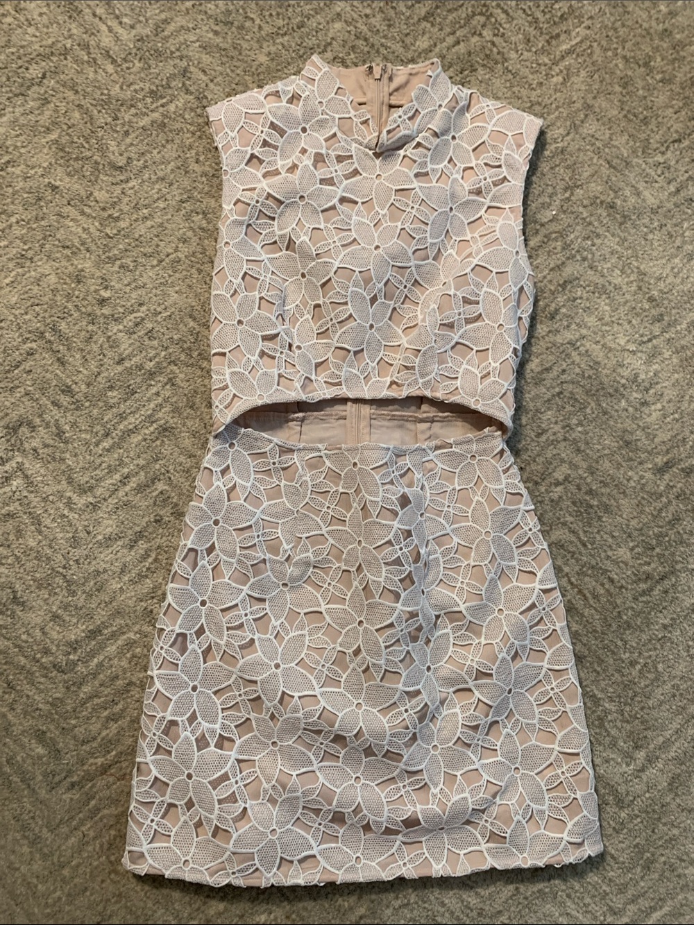 Llana Shoulder padded Mandarin Collar Mini Dress
